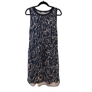 Athleta Rincon Printed Dress Womens M Navy Sleeveless Midi Stretch Casual